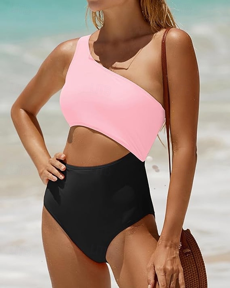 نسائي ثوب السباحة لباس السباحة ون بيس لون سادة سريع جاف عالية المرونة بدون كم ملابس السباحة تزلج على الماء عطلة سباحة الصيف 2026 - $17.99 –P11