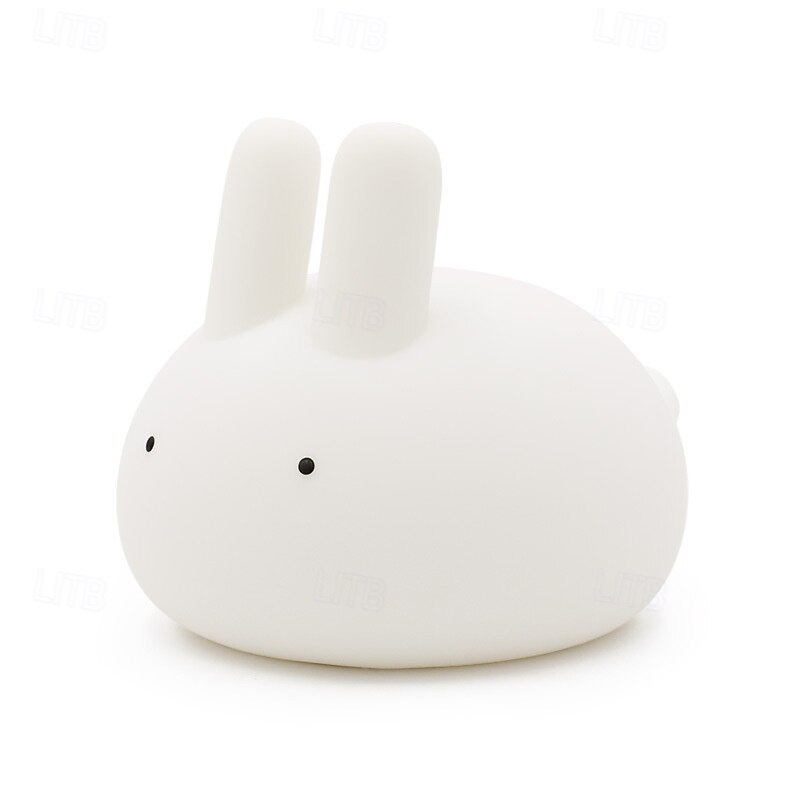 Cute Dumpling Bunny Silicone Tap Night Light, Soft LED Sleep Lamp with Timer, 2 Brightness Levels, Type-C Rechargeable, Long Battery Life, Bedroom Ambient Light, Easter Gift for Kids 2026 - $28.99 –P5