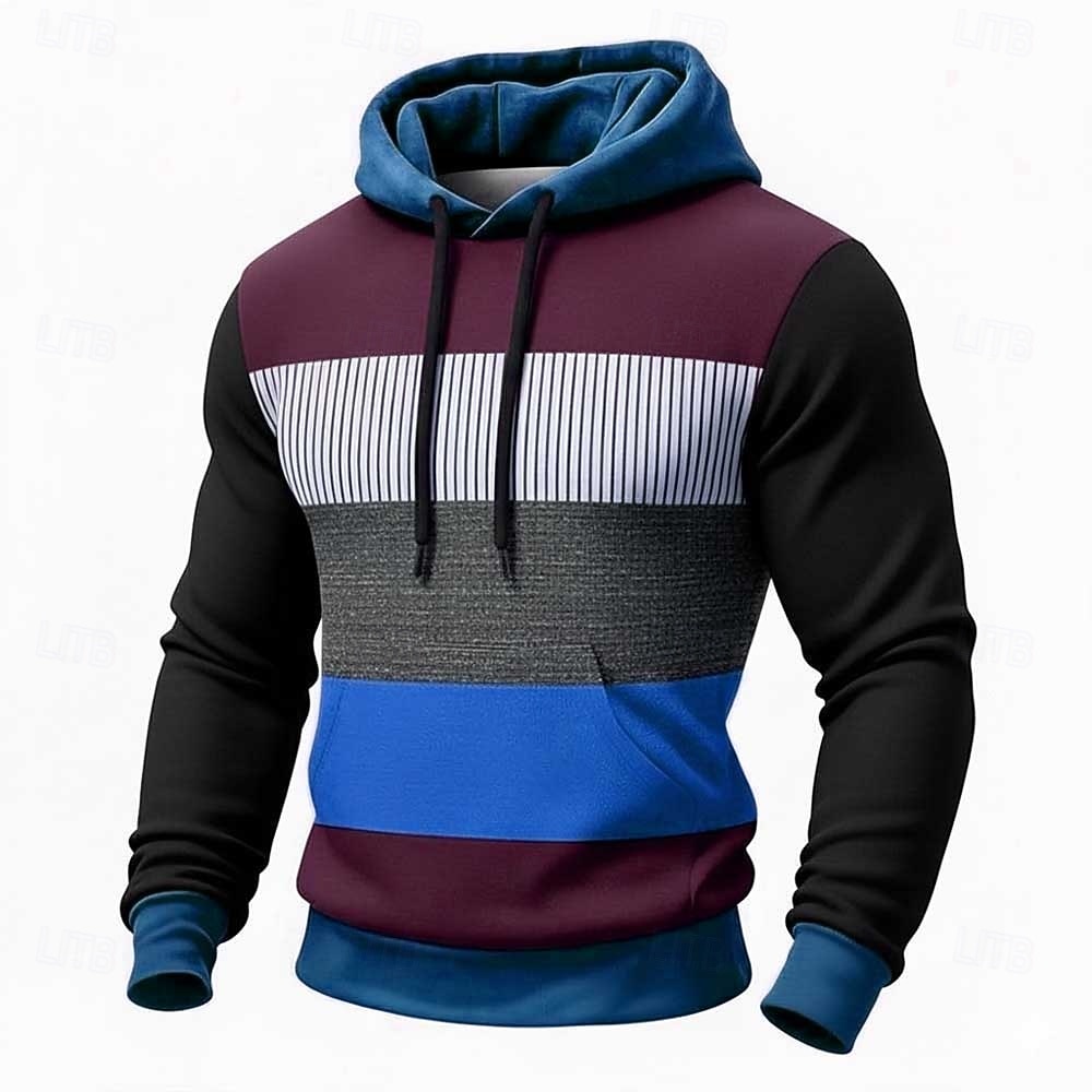 Bărbați Geometric Plisat Hanorac cu Glugă Hanorca Modă Zilnic Stil Nautic Casă Haine de strada Petrecere Albastru piscină Maro Trifoi Cordon Toamnă Iarnă Designer S M L XL XXL XXXL 2026 - $28.99 –P2