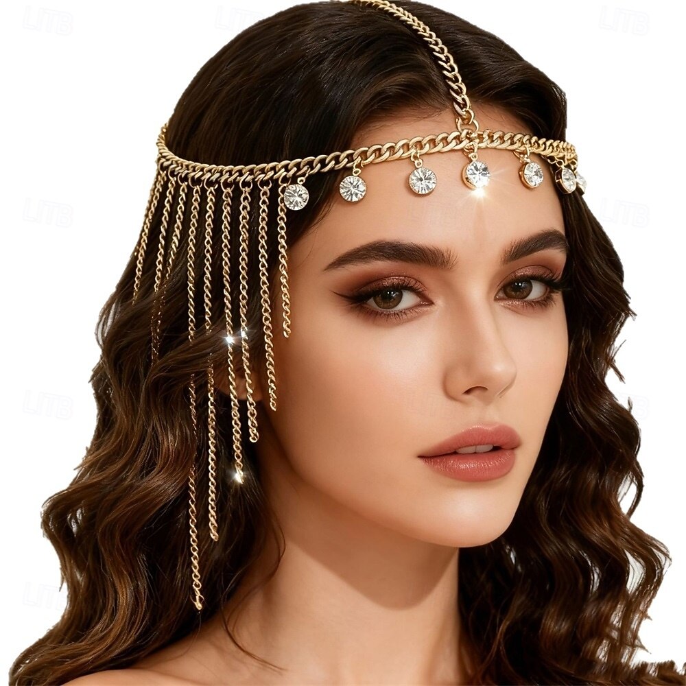 Accessori Samba Catena di fronte a frange con strass Cerchietto Costumi per performance del 2026 a $6.99 –P4