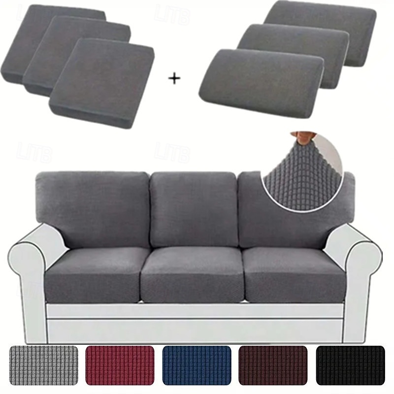 Juego de fundas de cojín de sofá elásticas de lujo minimalistas, funda completa, funda de sofá elástica antideslizante para sofá de 2/3 plazas 2026 - $41.99 –P2