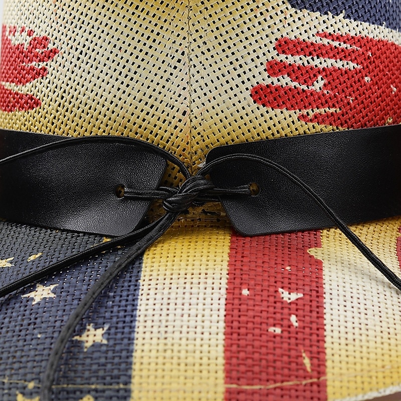 250-jähriges Jubiläum USA Retro Vintage Wilder Westen Cowboyhut Cowgirl-Hut Cowgirl Cowboy Westlicher Cowboy Kostüm Unisex Maskerade 4. Juli Party Unabhängigkeitstag Erwachsene Hut Ganzjahres 2026 - $26.99 –P5