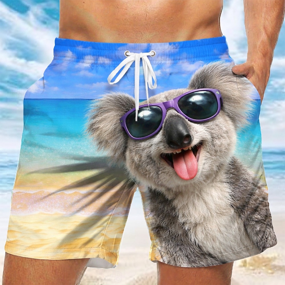 Per uomo Cartoni animati Giraffa Koala Costumi da bagno Pantaloncini da mare Pantaloncini da Surf Misura del girovita medio Divertente Camicia hawaiana Vacanza al Mare Tasche Laterali fodera in rete del 2026 a $20.99 –P2