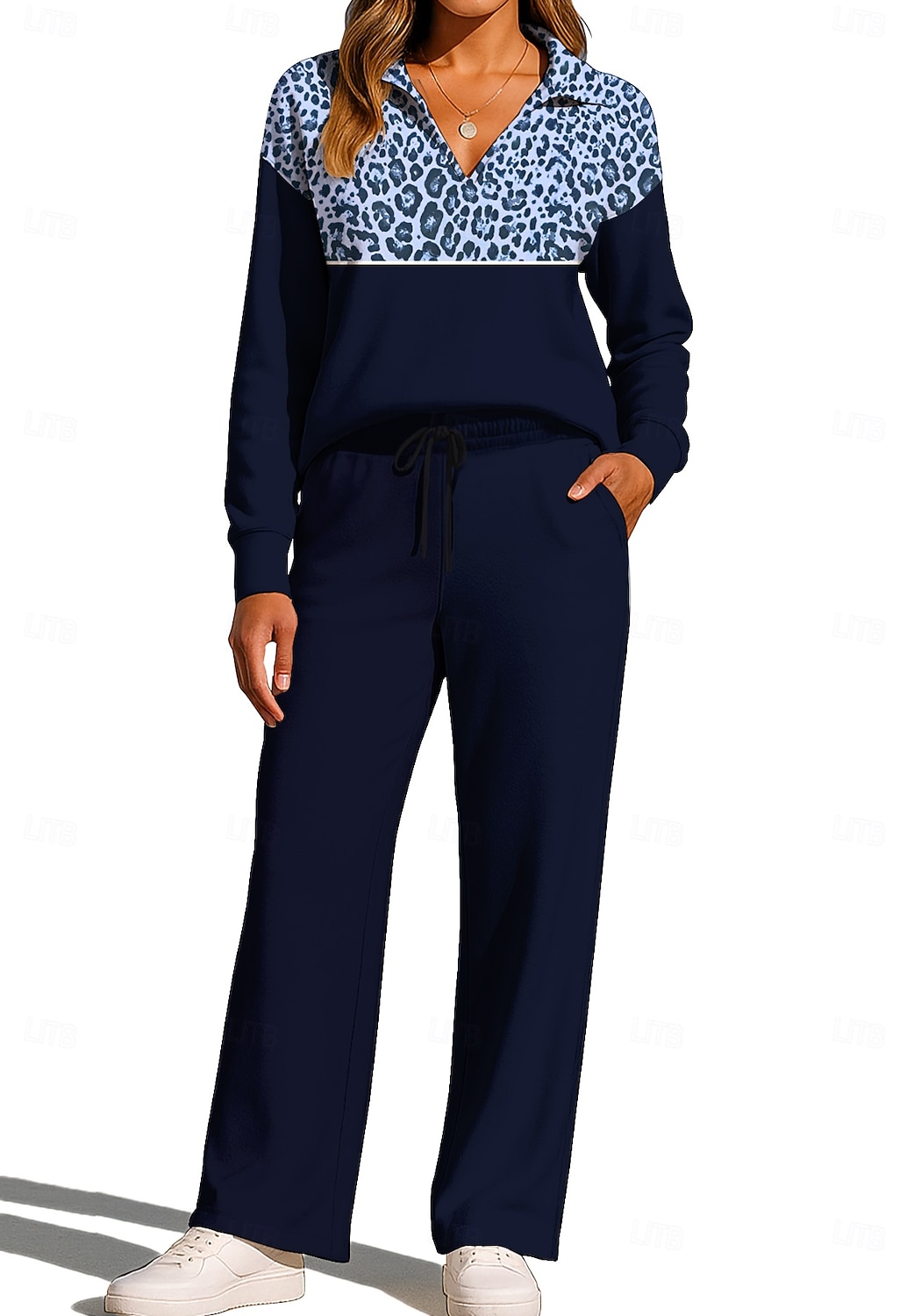 Femmes Sweat-shirt Ensemble Survetement Jogging Pantalon Cordon de serrage Avec Poches Léopard Veste et Pantalon de Jogging Ensemble de vêtements de sport Vêtements d'intérieur Été Printemps Automne de 2026 ? $44.99 –P8