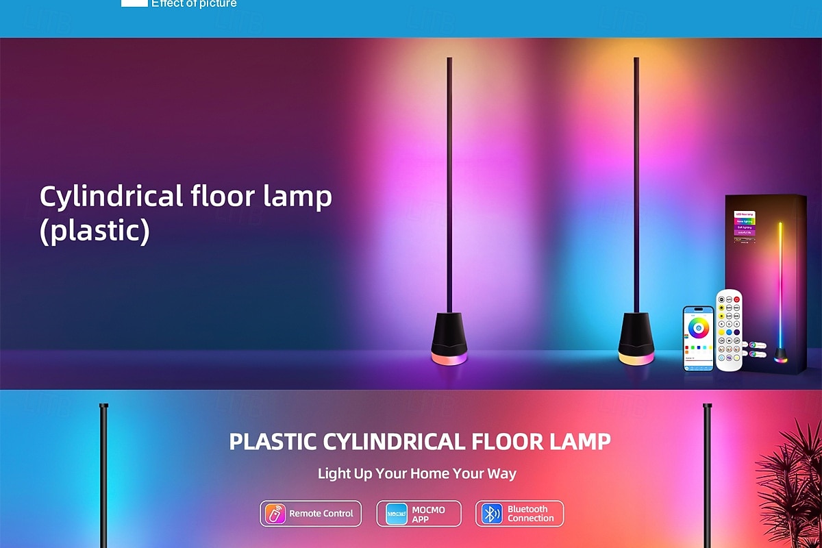 Cylindrical RGBIC Floor Lamp, Bluetooth APP Control LED Corner Light, Music Sync Color Changing Standing Lamp with Timer, 16 Million Colors for Bedroom Living Room Gaming Room Party Decor 2026 - $39.99 –P8