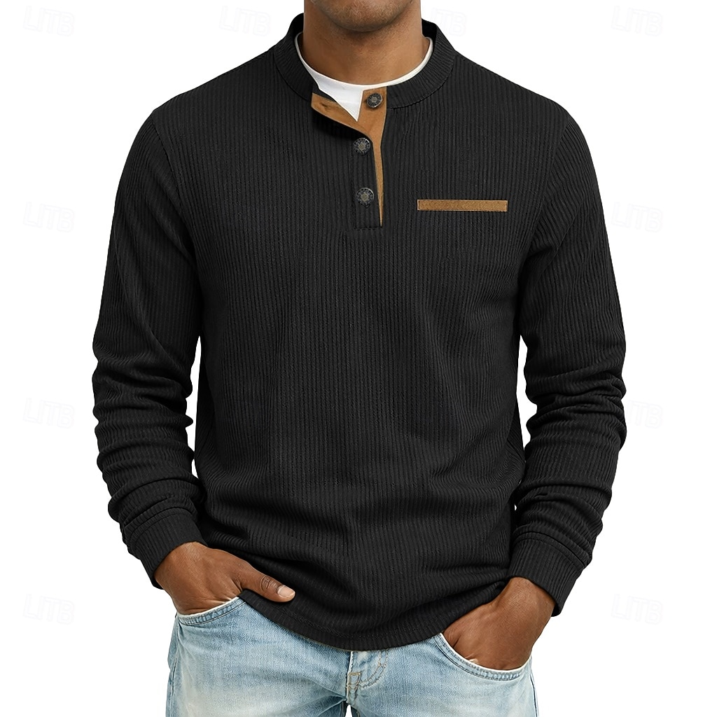 Per uomo Maglietta Manica Lunga Henley Estate Primavera Autunno Semplice Moderno Casual Confortevole Bottoni Base Casuale Casa Streetwear Nero Vino Grigio chiaro Maglietta Top per Uomo del 2026 a $27.99 –P8