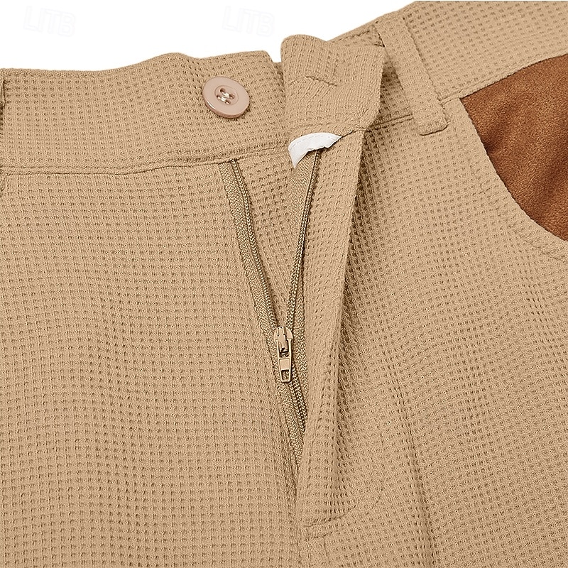 Ανδρικά Βάφλα Παντελόνια με τσέπες Παντελόνια Casual παντελόνι Τσέπη Ελαστική μέση Πολλαπλή τσέπη Σκέτο Άνεση Moale Πλήρες μήκος Causal Καθημερινά ΕΞΩΤΕΡΙΚΟΥ ΧΩΡΟΥ Διακοπές Μοντέρνα Μαύρο Πράσινο Χακί 2026 - $21.49 –P7