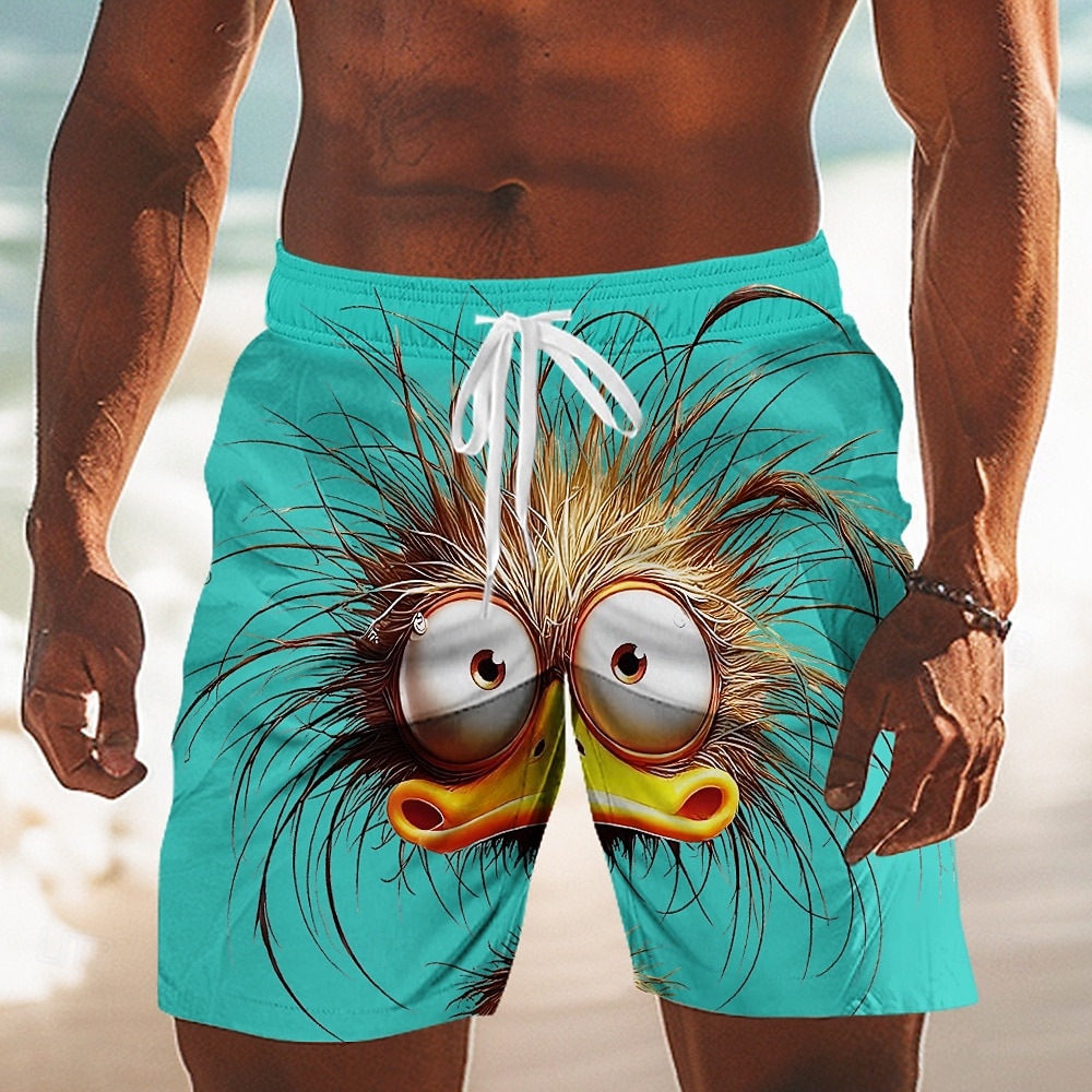 Voor heren Tekenfilm Grappig Eend Lange zwembroeken Zwemshorts Boardshorts Medium Taille Hawaii Strandvakantie Zijzakken Mesh voering Elastische tailleband met trekkoord Ontwerper Kleding 2026 - $20.99 –P4