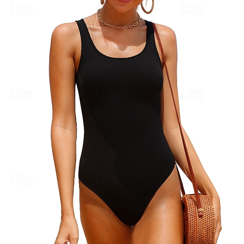 Dámské Plavky Jednodílné díly Jednobarevné Ochrana proti UV záření Elastický Bez rukávů Plavky Surfování Potápění Plavání Léto 2026 - $18.99 –P3