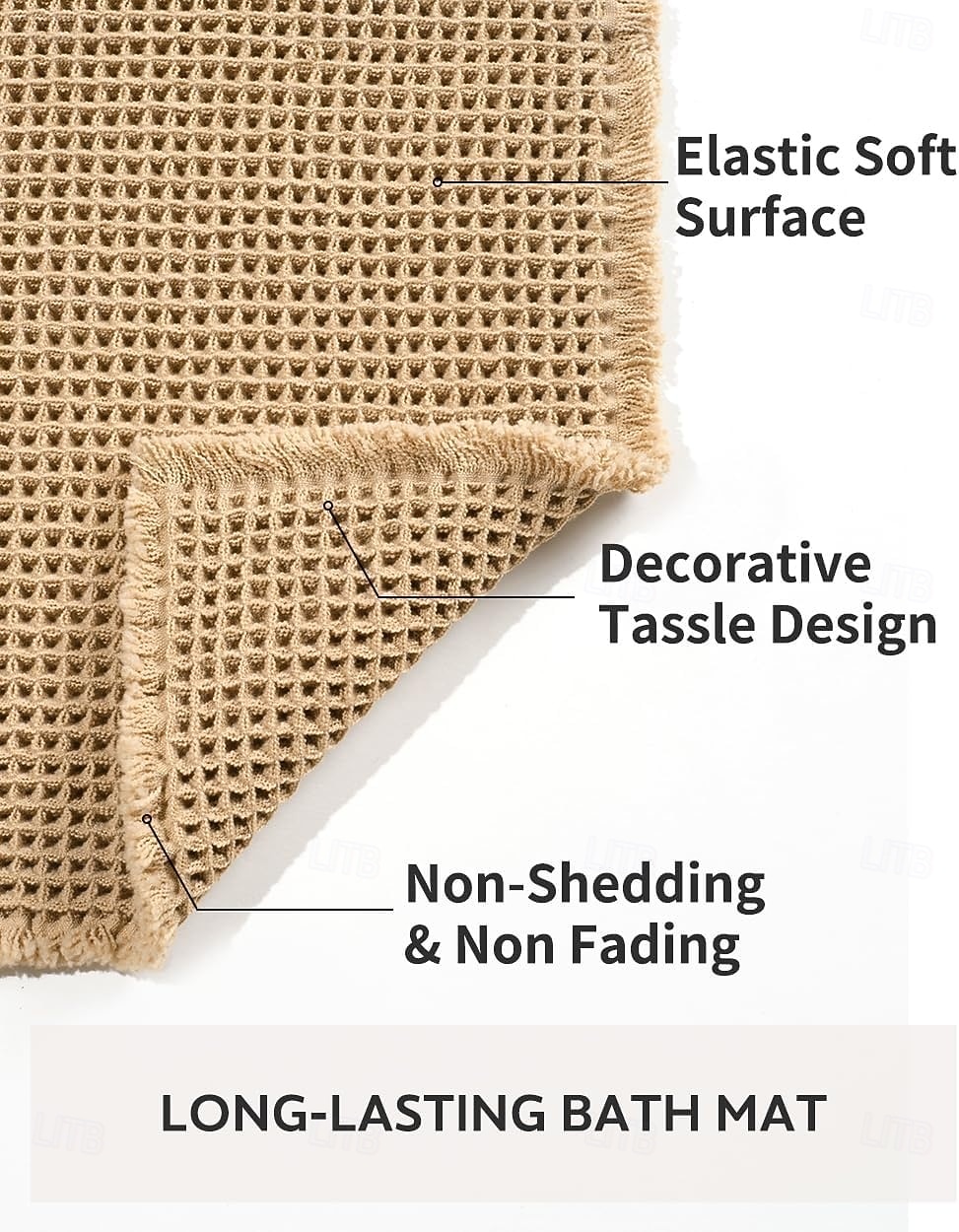 egyszínű, gofris szövésű fürdőszobaszőnyeg, nedvszívó, csúszásmentes fürdőszobai WC-ajtószőnyeg zuhanyzóhoz és mosdóba 2026 - $17.99 –P6