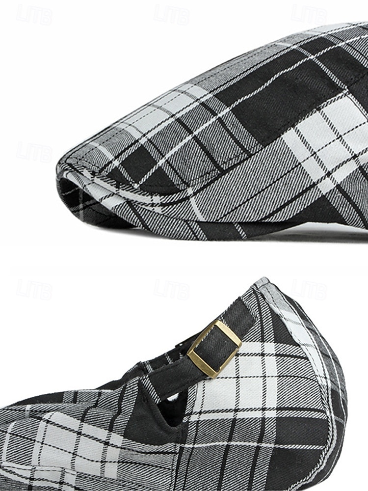 Men's Plaid Flat Cap Newsboy Hat, Cotton-Polyester Blend, Multi-Color Classic Ivy Style Cap for St. Patrick's Day Celebration & Everyday Casual Wear 2026 - $11.99 –P13
