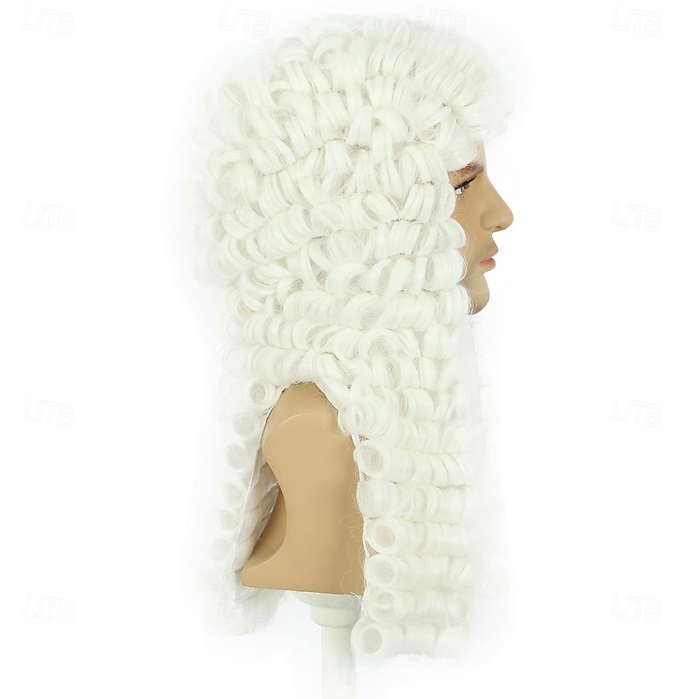 باروك رجال ونساء طويل مجعد أبيض كبير باروك قاضٍ مستعمر باروك مضحك لزي تنكر 2026 - $33.99 –P4