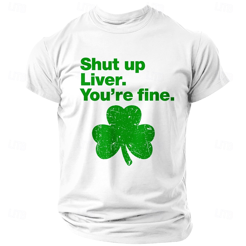 Den svatého Patrika zmlkni játra ty jsi v pořádku vtipné irské tričko s trojlístkem zelené krátký rukáv oblečení oděv S M L XL XXL XXXL 2026 - $20.99 –P4
