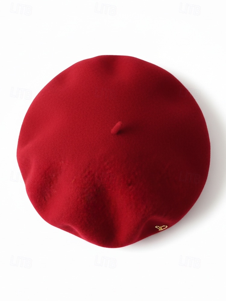 damski beret w kształcie serca, wykonany z imitacji wełny, dostępny w wielu kolorach, idealny na prezent walentynkowy i do noszenia na co dzień 2026 - $14.99 –P8