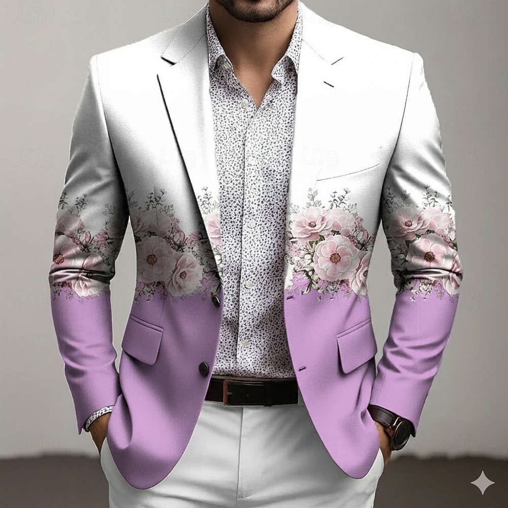 Ανδρικά Φλοράλ Μπουφάν μπλέιζερ Παλτό Μοντέρνα Άνετο Αναπνέει Καλλιτεχνικό Καθημερινό Καθημερινά Βραδινό Ρούχα για Πάρτυ Αιτιώδης συνάφεια 3D εκτύπωση Κουμπιά Πολλαπλή τσέπη 2026 - $85.99 –P3