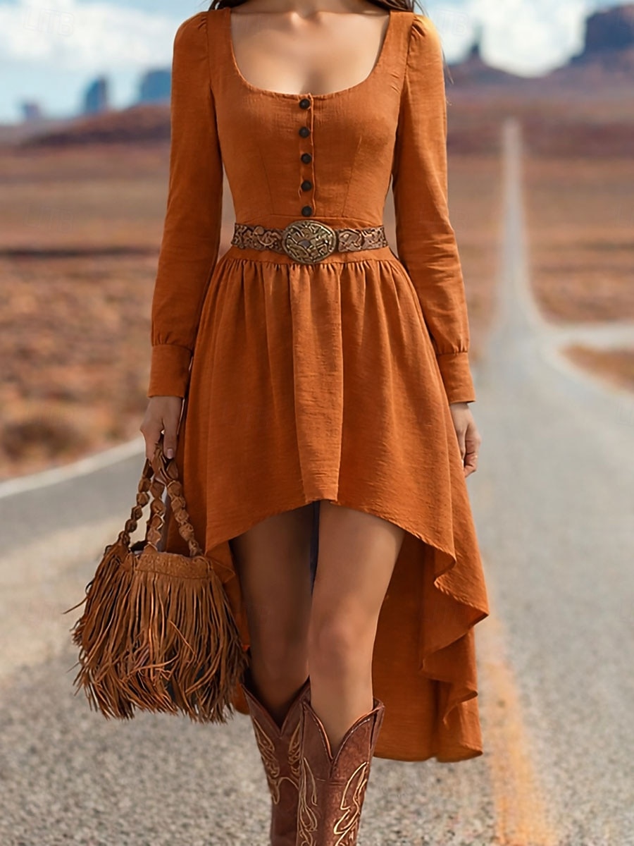 Női Mini ruha Vintage ruha hétköznapi ruha Boho ruha Elegáns Divat Modern Napi Szabadtéri Vakáció Normál Sima Hosszú ujj Szögletes karamella Világoskék Nyár Tavasz Ősz 2026 - $37.99 –P3