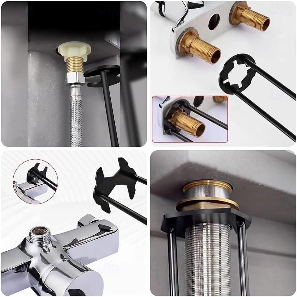 2 Pcs Multifunctional Sink Wrench, Sink Wrench Faucet Tool Plumbing Tool, Under Basin Sink Faucet Wrench Tight Spaces for Kitchen and Bathroom 2026 - AU $23.39 –P4