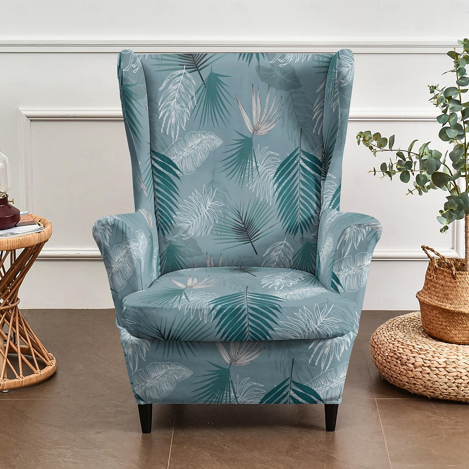 Wingback Chair Cover Floral Striped Geometric Printed Polyester Slipcover Full Cover Modern Foldable Fashion Korean Style Chair Protector Seat Cover Armchair Cover 2026 - $46.99 –P3