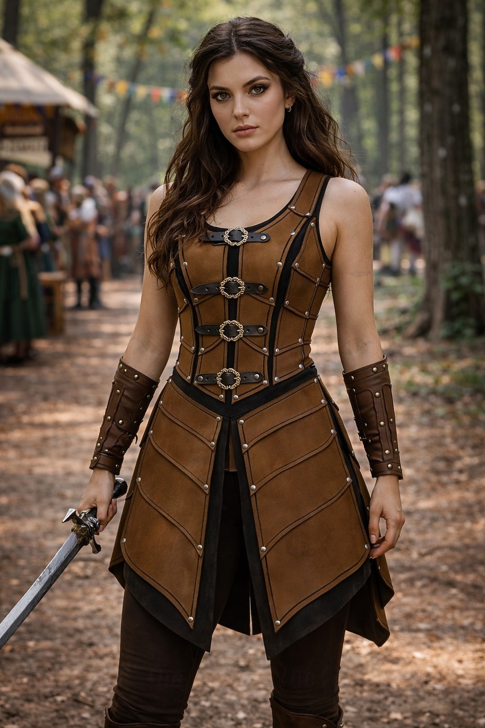 Středověké Renesanční Šaty Zbraně a výzbroj Kamizelka Válečník Shieldmaiden Barbar Maškarní kostým Dámské Viking Fantazie předvečer Všech svatých Karneval Výkon LARP Ren Faire Dospělé Šaty 2026 - $82.99 –P13