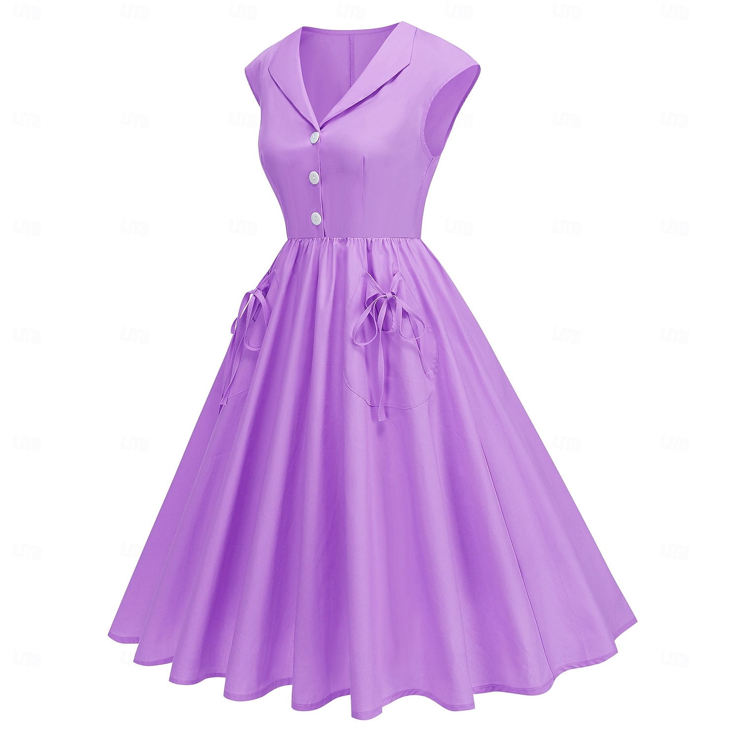 1950s Hepburn Retro Vintage Midi A-Line Dress Swing Dress Flare Dress Short Sleeves A-Line Fancy Dress Women's Carnival Valentine's Day Masquerade Vacation Dailywear Bachelorette Party Adults Dress 2026 - HUF 14579 –P2