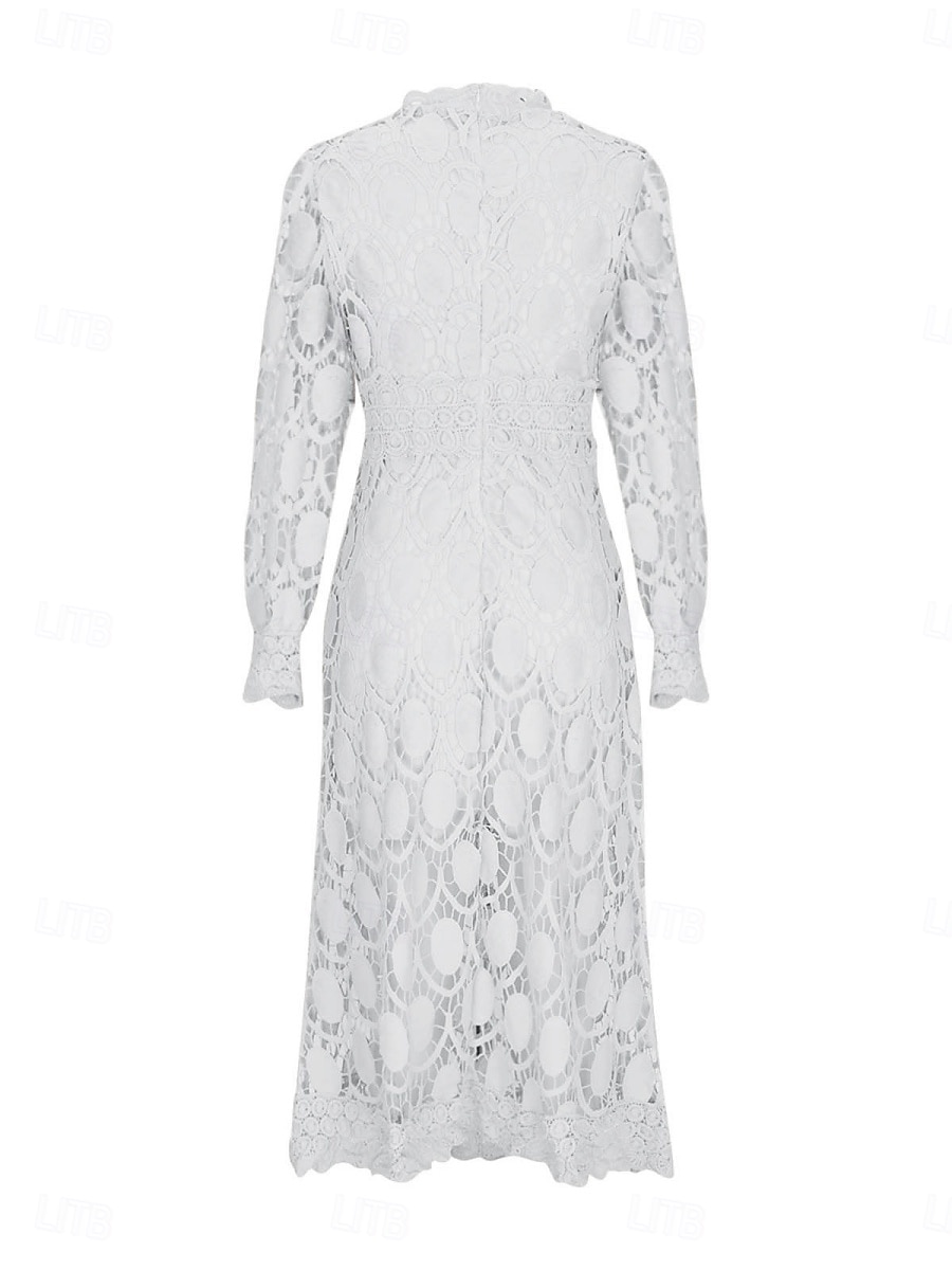 Γυναικεία Μίντι φόρεμα Φόρεμα σε γραμμή Α Καθημερινό Καθημερινά Κανονικό Σκέτο 3/4 Μήκος Μανικιού Ζιβάγκο Μαύρο Λευκό Κίτρινο Φούξια Άνοιξη Φθινόπωρο 2026 - $51.99 –P7