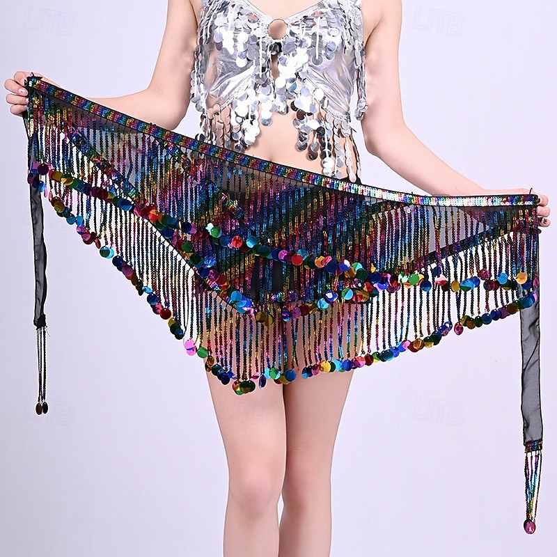 Samba Dancewear Silver Sequin Tassel Top & Iridescent Skirt Belly Dance Setl Performance Costume 2026 - €17.23 –P12