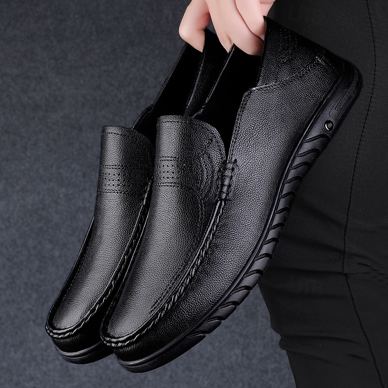 Men's White Moccasin Shoes, Genuine Faux Leather, Breathable Design, Classic Style, Comfortable for Casual Wear 2026 - $69.99 –P12