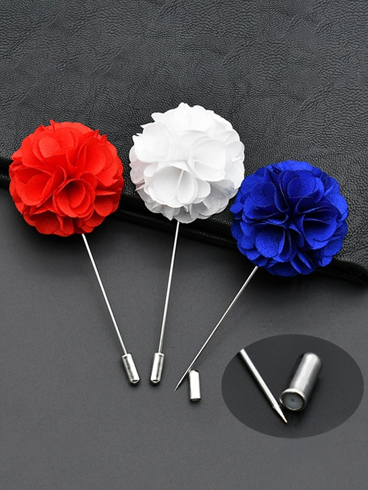 Anstecknadel aus Polyester mit Blumenmuster für Herren, mehrfarbige Stoffblume, eleganter minimalistischer Stil für Trauzeugen, Hochzeiten, formelle Abendessen, Bankette und Abendveranstaltungen 2026 - $7.99 –P8