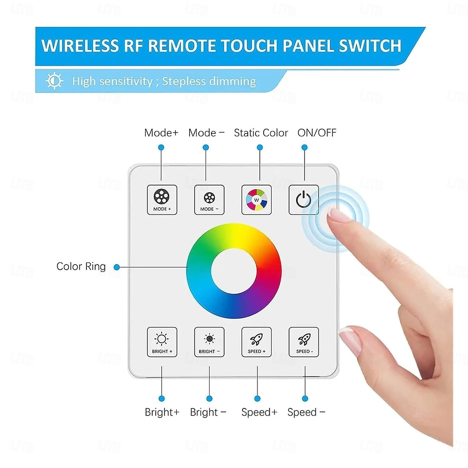 LED-lichtstrip dimmer 2.4G RF draadloze afstandsbediening dimbare wanddimmer geschikt voor enkelkleurige, tweekleurige RGB-, RGBW- en RGBCCT-LED-strips, DC 5V-24V 10-50A, enkelkanaals dimcontroller 2026 - $28.99 –P3