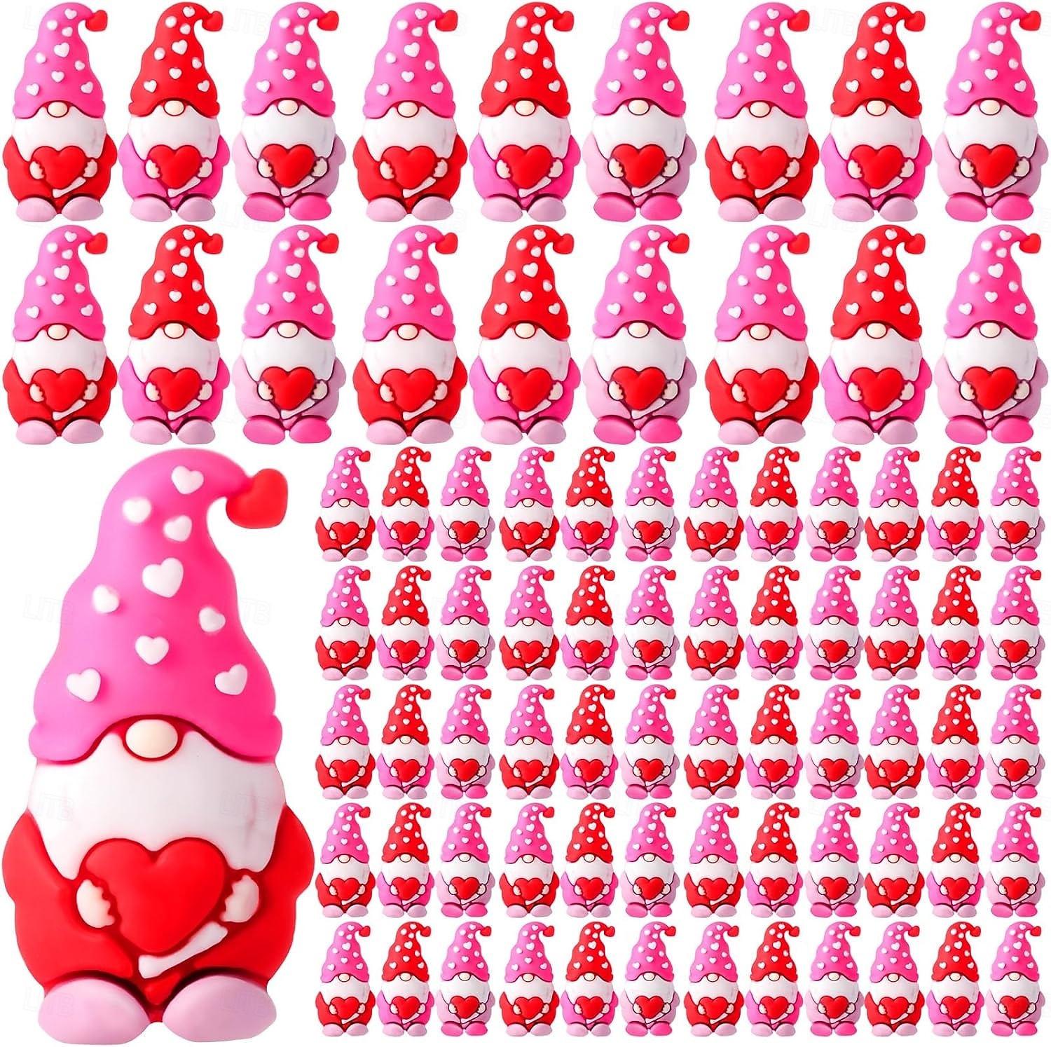 30 mini gnomi per San Valentino, piccole statuette di gnomi da regalare, piccoli gnomi da nascondere, statuette di gnomi in gomma per la festa di San Valentino (3 colori) del 2026 a $8.99 –P1