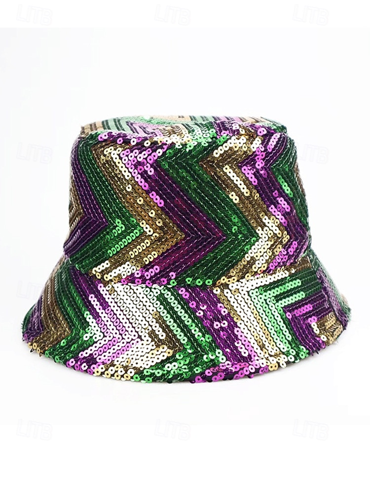 cappello da pescatore con paillettes da donna – due modelli disponibili, poliestere, perfetto per il martedì grasso e le feste del 2026 a $14.99 –P6