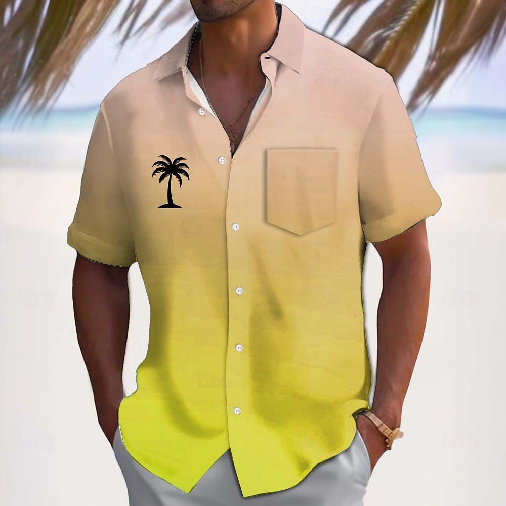 Муж. Кокосовая пальма Градиент цвета Тропические растения Гавайская рубашка Кнопка рубашка Рубашка Алоха С короткими рукавами Гавайский Повседневные Отпуск Лето Весна Отложной 3D 2026 - $25.99 –P3