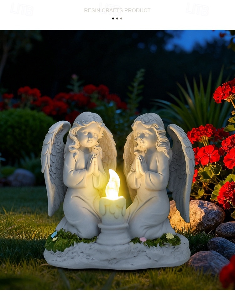 1 db kültéri, napelemes, vízálló, imádkozó angyalfigura gyantás lámpa, kerti udvari ösvény gyepdekoráció, vallási angyalszobor, mezőgazdasági tájvilágítás, kültéri dekoratív kiegészítő lámpa 2026 - $39.99 –P4