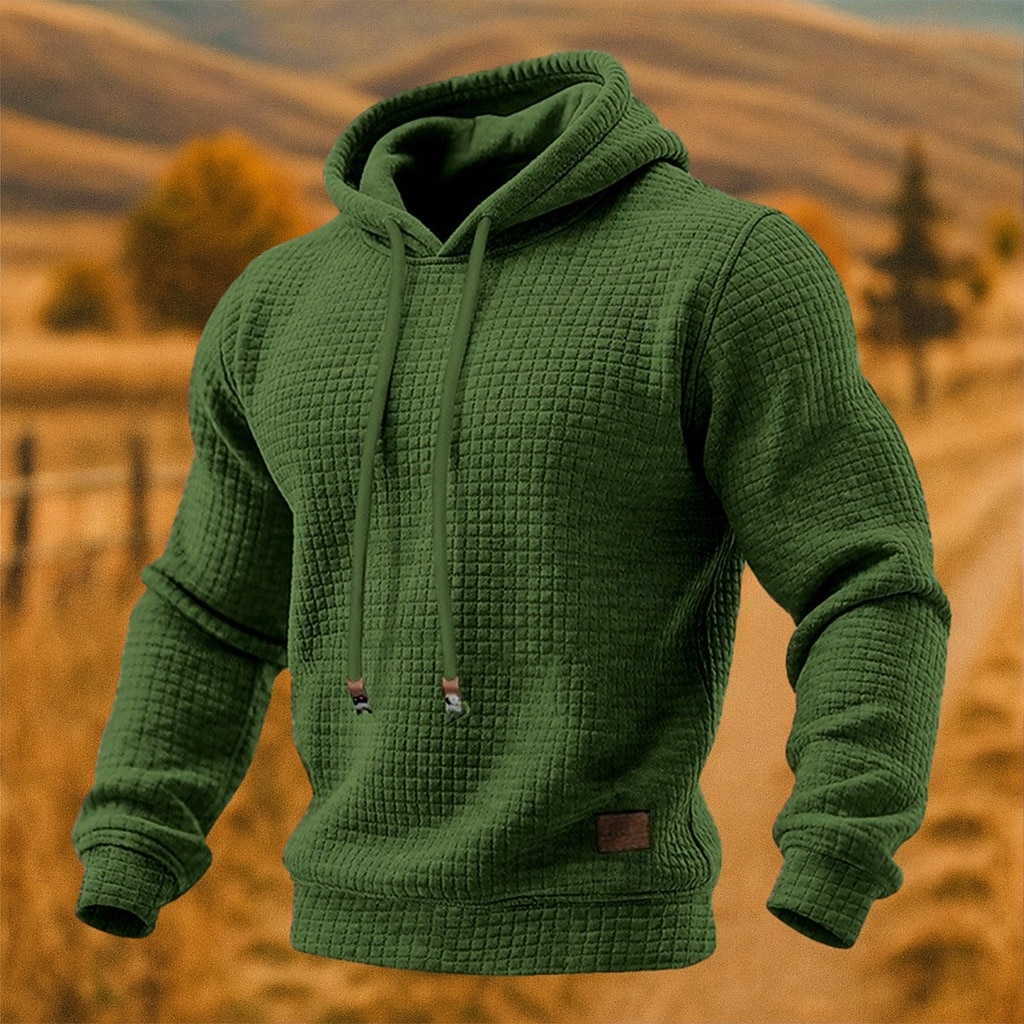 Herren Kapuzensweatshirt Waffle Kapuzensweatshirt Pullover Kapuzensweatshirt Aprikose Weinrot Schwarz Weiß Gelb Mit Kapuze Einfach Strukturiert Lässig Täglich Sport & Outdoor Streetwear Cool 2026 - $19.99 –P10