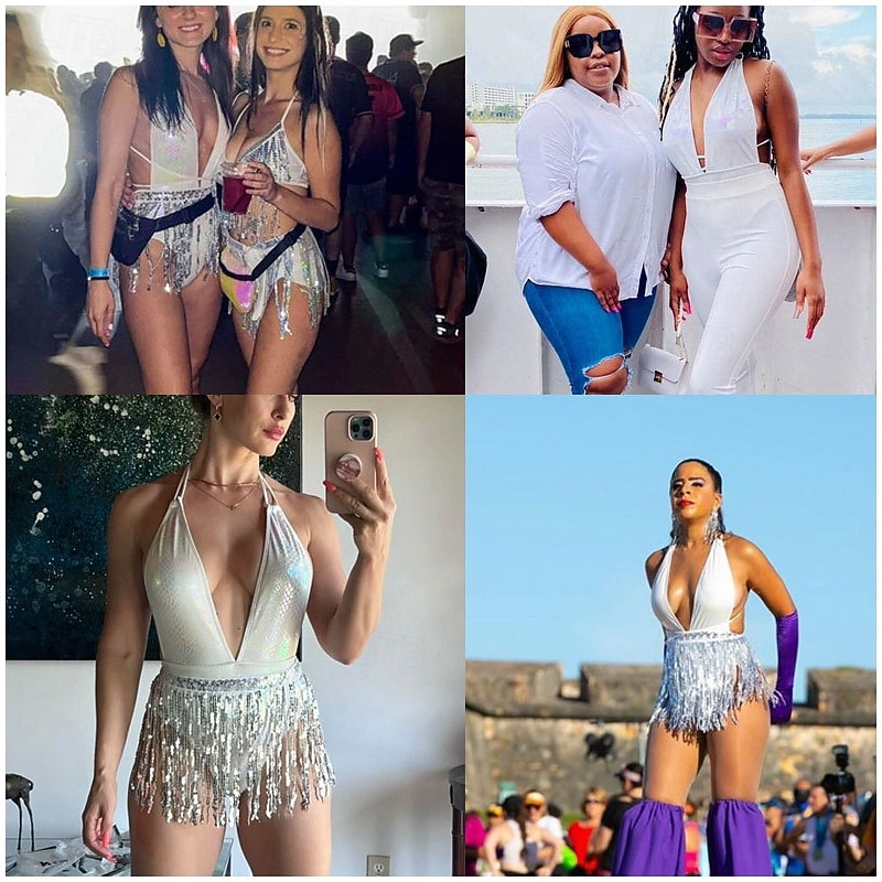 Боди с глубоким V-образным вырезом и пайетками от Samba Dancewear 2026 - $18.99 –P2