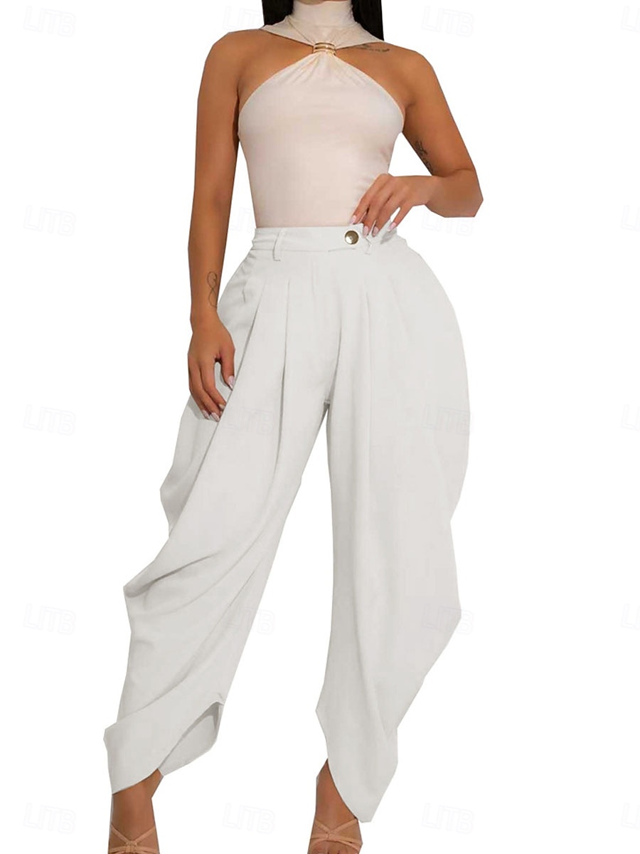 Mujer Fresco Chinos Elegante Vintage Moda Hasta el Tobillo Alta cintura Plano Bolsillo Cintura elástica Confortable Rígido Diario Hogar Exterior Naranja rojo Gris Rosáceo Negro Blanco Verano Primavera 2026 - $44.99 –P1