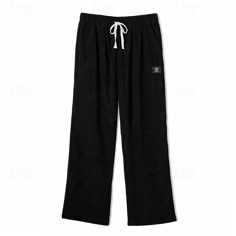 Hombre Pantalones de Deporte Pantalones Pantalones de Pana Pantalones anchos Pantalones deportivos de pierna recta Correa Cintura elástica Color sólido Comodidad Longitud total Exterior Casual Diario 2026 - $28.99 –P8