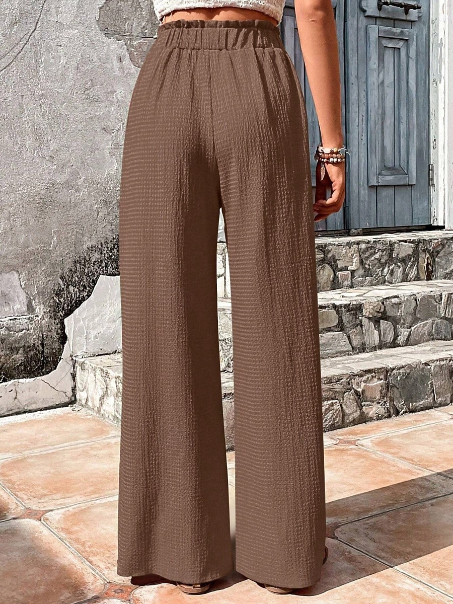 Per donna Pantaloni Pantaloni Larghi Pantaloni casual Pantaloni a Nido d'Ape Vacanza Moda Streetwear Lunghezza intera Vita Alta Semplice Coulisse Tasca Gamba larga Comodità Leggero Morbido del 2026 a $26.99 –P20