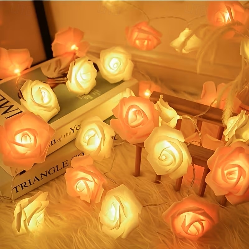 Guirnalda de luces rosas de 1,5 m y 10 LED con pilas para bodas, fiestas, hogar, terrazas, San Valentín, Día de la Madre, cumpleaños, luces decorativas. 2026 - $17.99 –P13