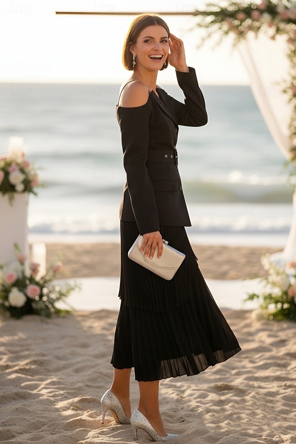 Two Piece A-Line Ankle Length Wedding Guest Dress Wedding Guest Dresses Elegant Daily Long Sleeve Spaghetti Strap Garden Party Wedding Guest with Strappy 2026 - $126.99 –P2