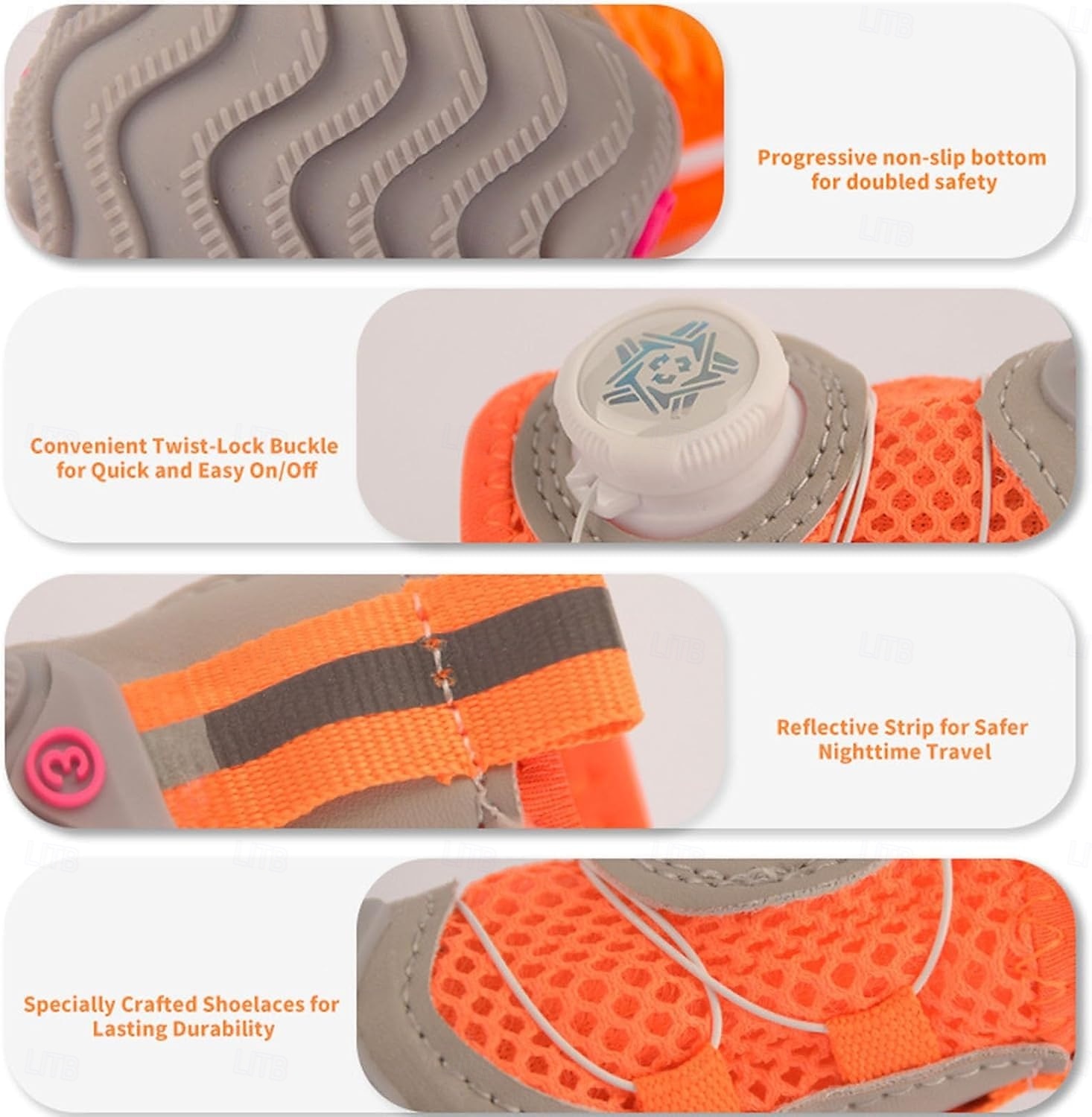 2 регулируемые по размеру собачьи ботинки с застежкой-кнопкой - водостойкие &Летние сапоги из сетчатого материала, нескользящая подошва для паркетных полов, дышащая защита лап, для мелких и средних 2026 - $24.99 –P4