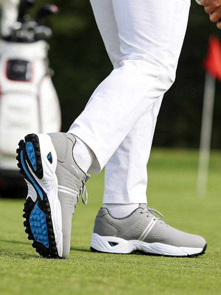 Pantofi de golf albi pentru bărbați, față respirabilă cu talpă amortizată, design atletic ușor, ideali pentru jucătorii de golf și terenurile de golf în aer liber 2026 - $69.99 –P1