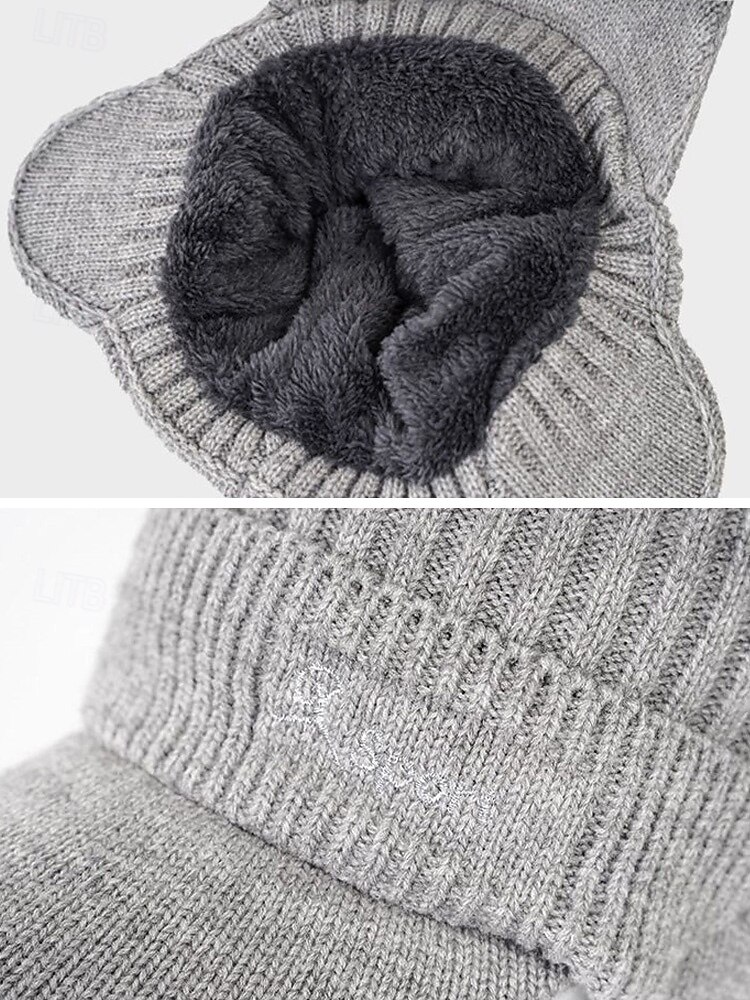 Cappello da uomo in maglia con paraorecchie – vari colori, materiale in maglia di poliestere, caldo e comodo per gli sport invernali e le attività all'aperto del 2026 a $9.99 –P8