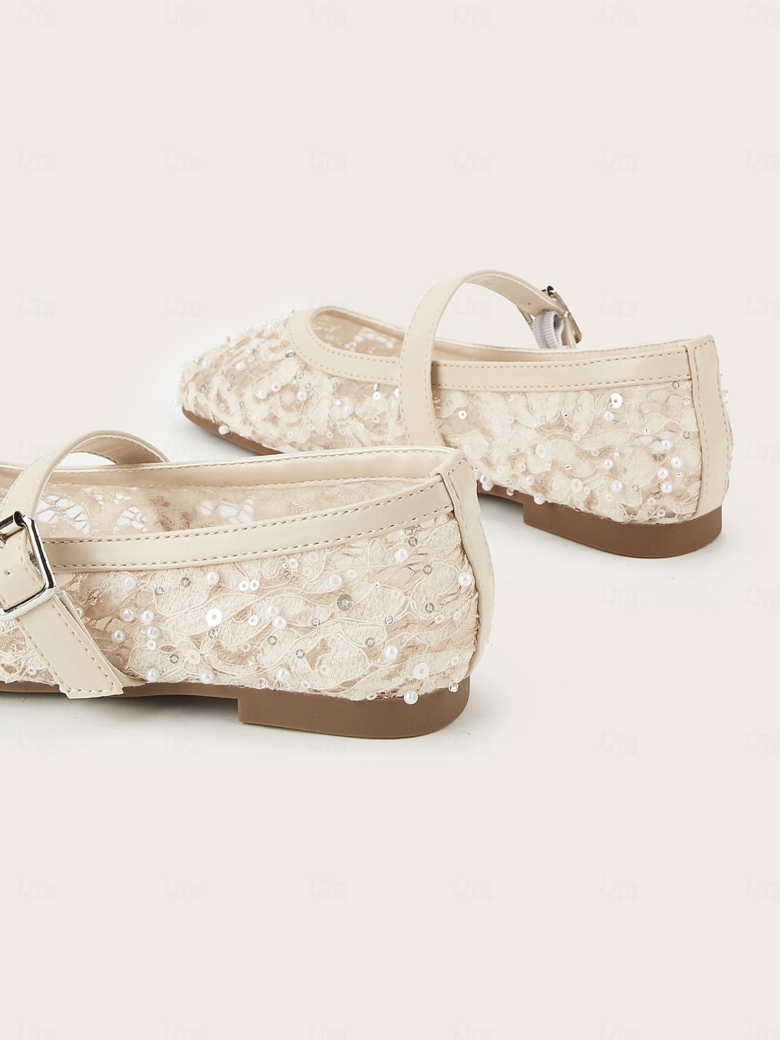 Women's Ivory Lace Flat Mary Jane Shoes, Beaded Bridal Flats for Brides at Outdoor Garden Weddings 2026 - $54.99 –P6