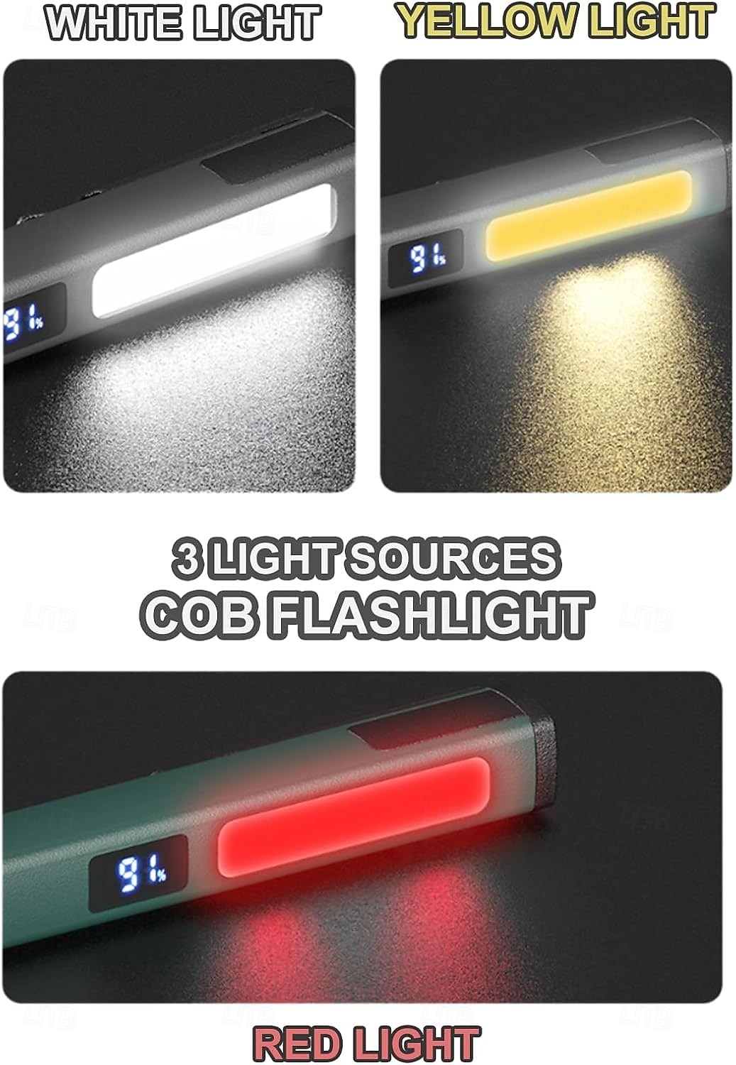 Ladattavat kynätaskulamput työvalolla, kannettavat LED-taskulamput, kirkkaat taskulamput kotiin, autoon, hätätilanteisiin, C-tyypin laturilla, 6 valotilaa, LCD-näyttö 2026 - $17.99 –P5