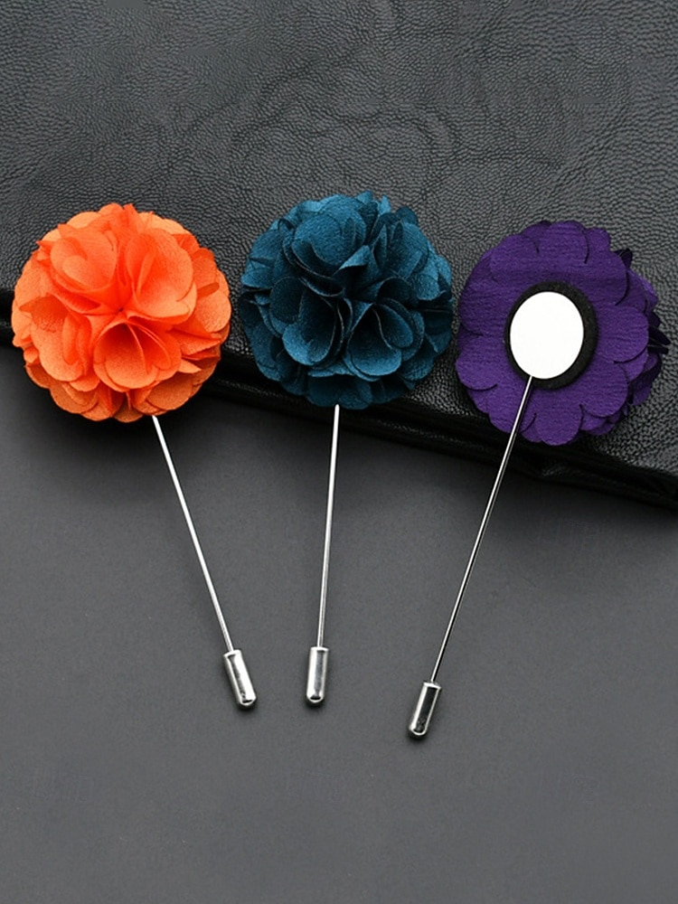 Anstecknadel aus Polyester mit Blumenmuster für Herren, mehrfarbige Stoffblume, eleganter minimalistischer Stil für Trauzeugen, Hochzeiten, formelle Abendessen, Bankette und Abendveranstaltungen 2026 - $7.99 –P7