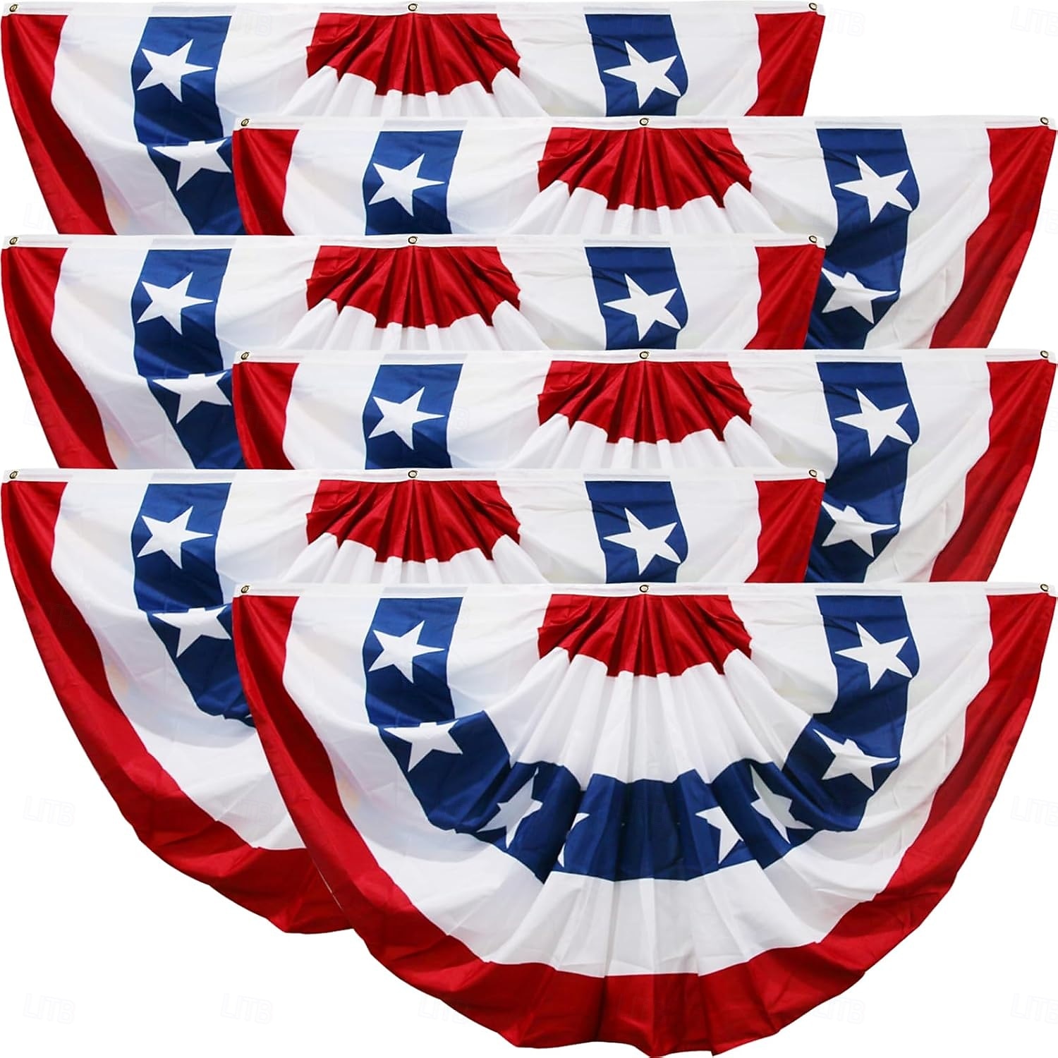 250. amerykańska flaga na zewnątrz, plisowana flaga wachlarzowa USA 1,5x3/3x6 stóp, amerykańskie flagi na zewnątrz, patriotyczne dekoracje, dekoracje na Dzień Prezydenta, czerwono-biało-niebieskie chorągiewki, 3/6 sztuk 2026 - SGD S$48.21 –P1