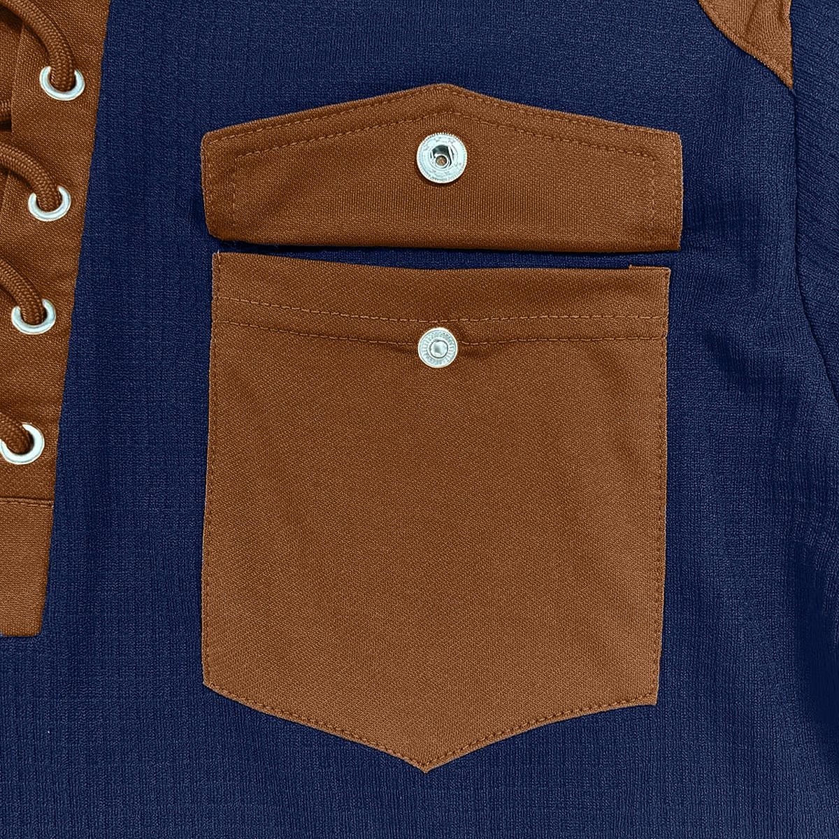 Herren Waffel T-Shirt T Shirt Waffel-Henley-Hemd Herrenhemden mit Ellbogenflicken Langarm Mit Kapuze Schnürhals Herbst Winter Frühling & Herbst Einfarbig Traditionell / Vintage Lässig Kordelzug 2026 - $26.99 –P4