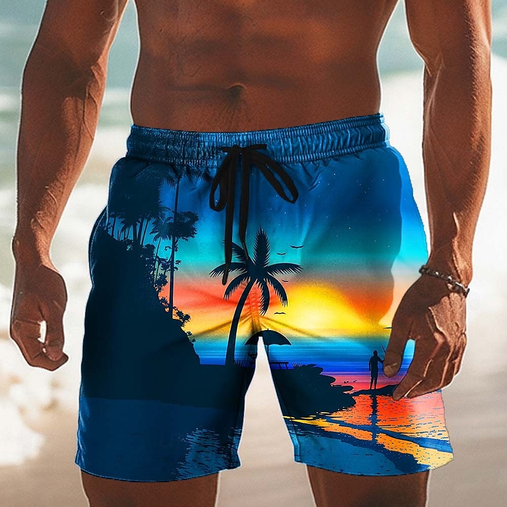 Voor heren Kokosnootboom Natuur & Landschappen Tropische planten Lange zwembroeken Zwemshorts Boardshorts Medium Taille Hawaii Strandvakantie Zijzakken Mesh voering Elastische tailleband met trekkoord 2026 - $20.99 –P1
