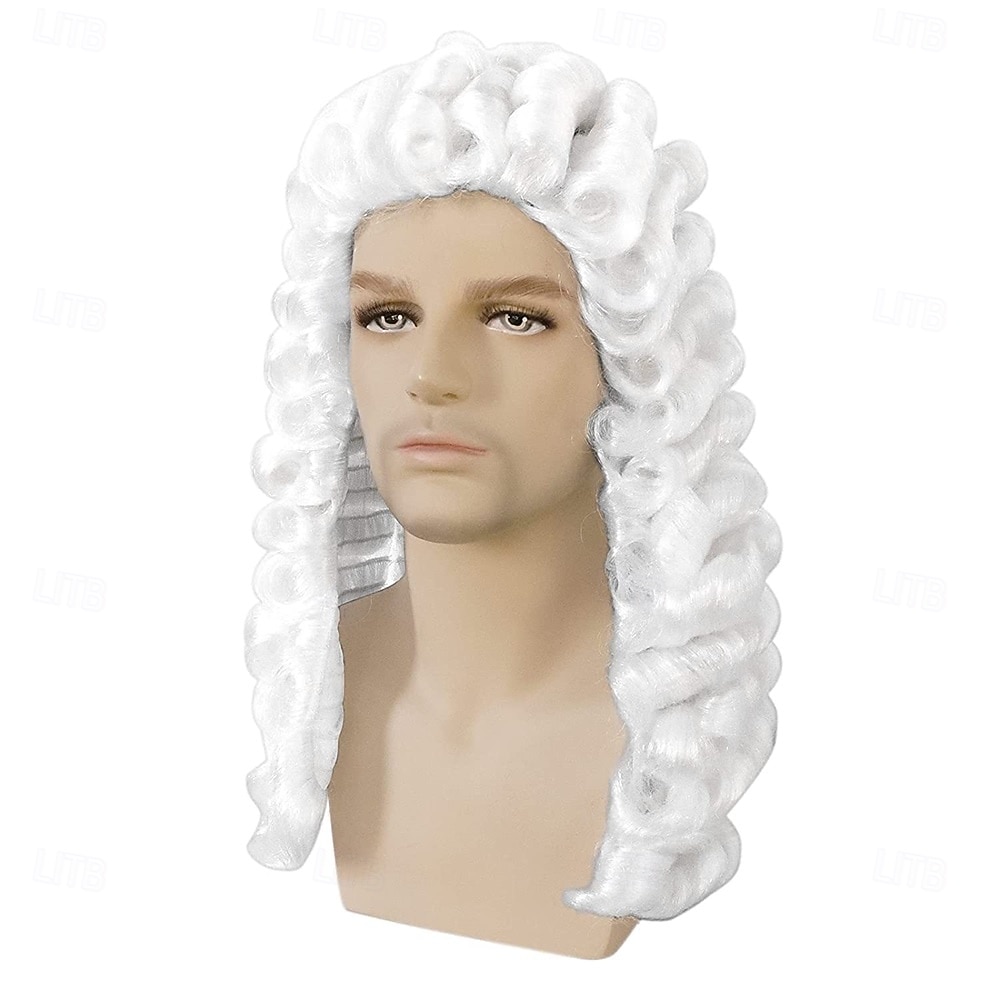 Vit Domare Peruk Män Barristers Cosplay Grundare Kostym Koloniala Peruker för Män 2026 - $33.99 –P4